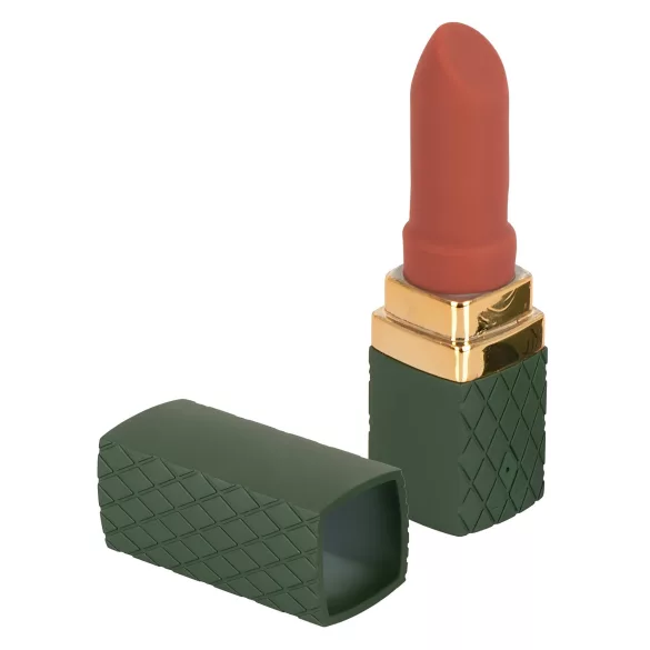 Emerald Love - vibromasseur rouge en forme de rouge à lèvres, étanche et rechargeable