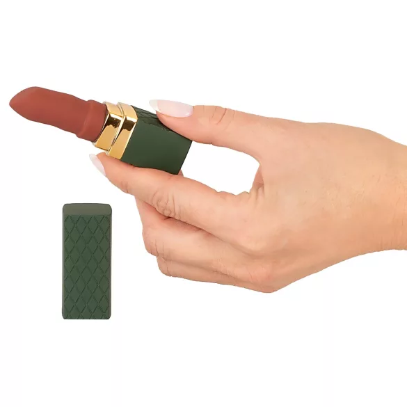 Emerald Love - vibromasseur rouge en forme de rouge à lèvres, étanche et rechargeable