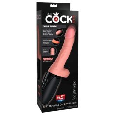 King Cock Plus 6,5 - Vibreur naturel avec bourses