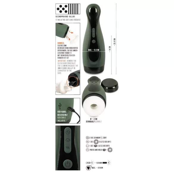 Rebel - masturbateur suceur vibrant rechargeable - silicone