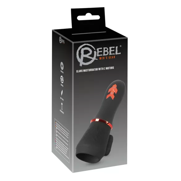 Rebel - vibromasseur gland rechargeable 2 moteurs - silicone noir