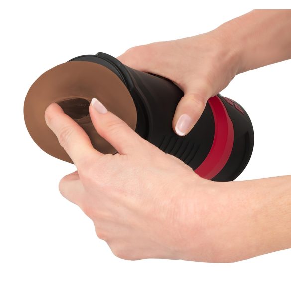 WYNE 04 - Masturbateur vibrant à succion rechargeable (brun)