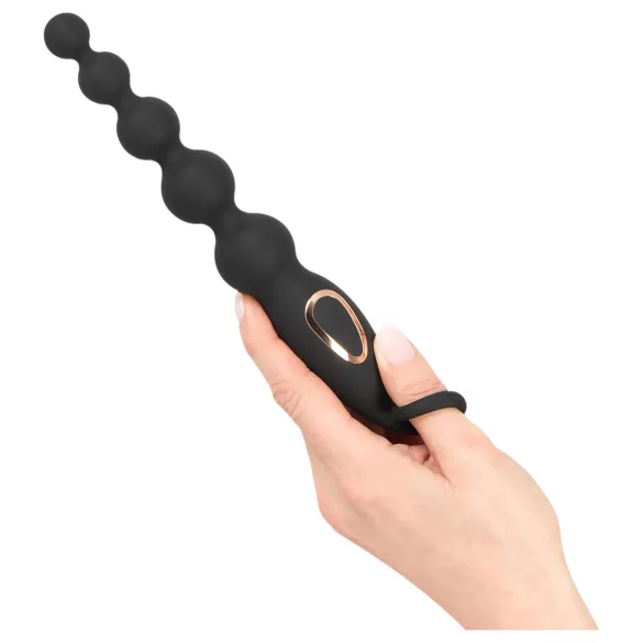 ANOS - Boules anales vibrantes - perles - silicone noir