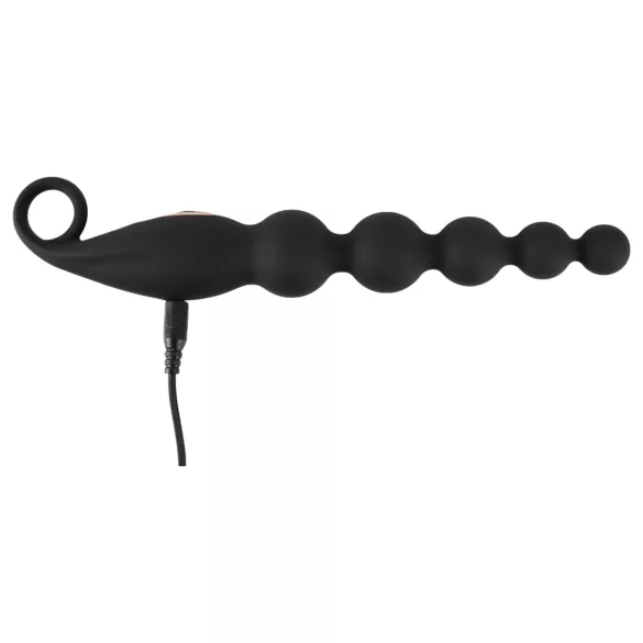 ANOS - Boules anales vibrantes - perles - silicone noir