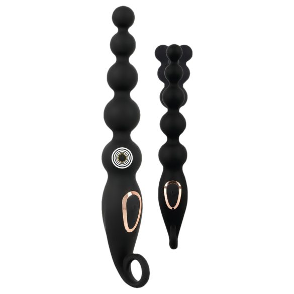 ANOS - Boules anales vibrantes - perles - silicone noir