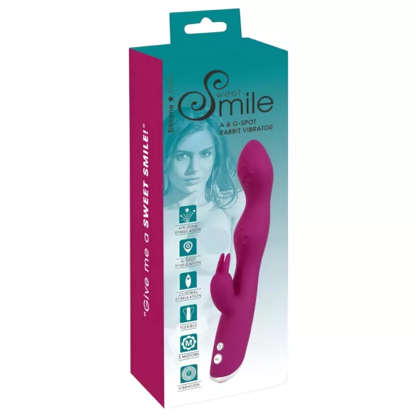 SMILE - vibromasseur double stimulation flexible - point G et clitoris - violet