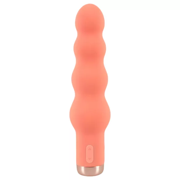 You2Toys - mini plug anal perlé vibrant - silicone pêche