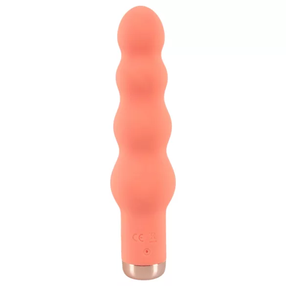 You2Toys - mini plug anal perlé vibrant - silicone pêche