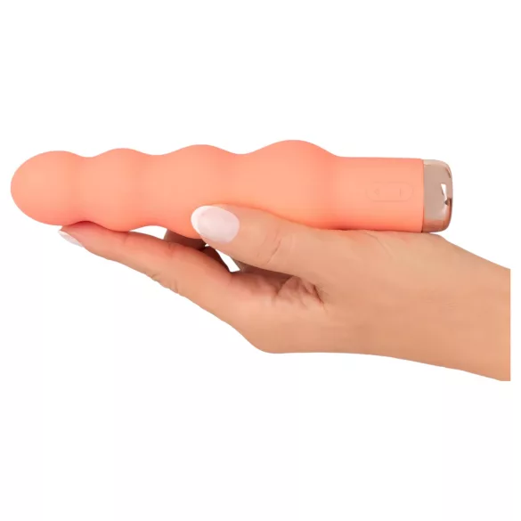 You2Toys - mini plug anal perlé vibrant - silicone pêche
