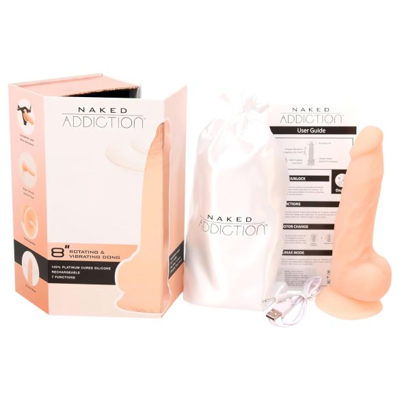 Vibromasseur pivotant Naked Addiction 8" - naturel