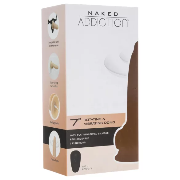 Naked Addiction Rotating 7 - vibromasseur rotatif (18cm) - naturel