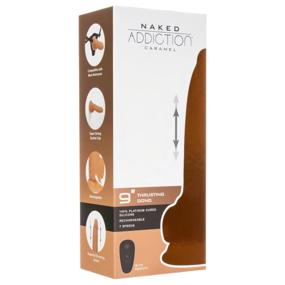 Naked Addiction Thrusting 9 - vibromasseur à poussée - foncé (23cm)