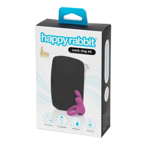 Happyrabbit Cock Kit - anneau vibrant avec étui (violet)