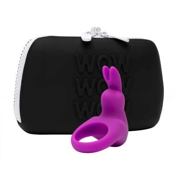 Happyrabbit - Anneau pénien vibrant avec étui - silicone violet