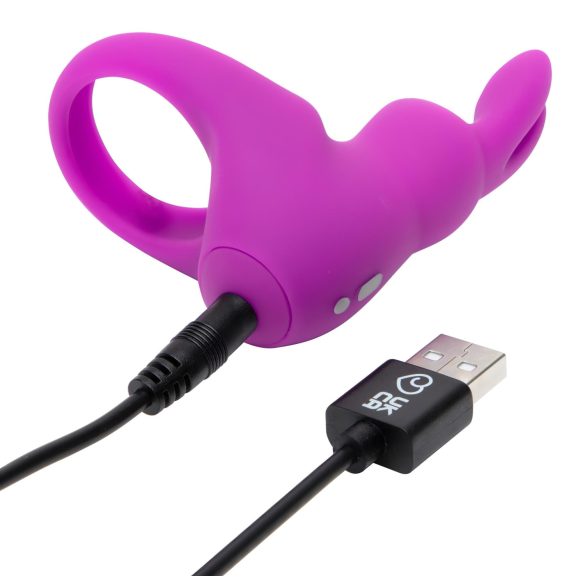 Happyrabbit - Anneau pénien vibrant avec étui - silicone violet