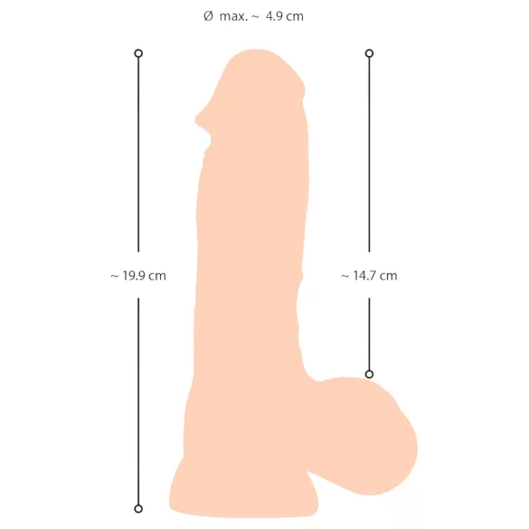 Nature Skin - gode recouvert de peau - 20 cm (naturel)
