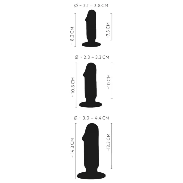 Kit d’entraînement anal Anos - set de plugs anaux (3 pièces, noir)