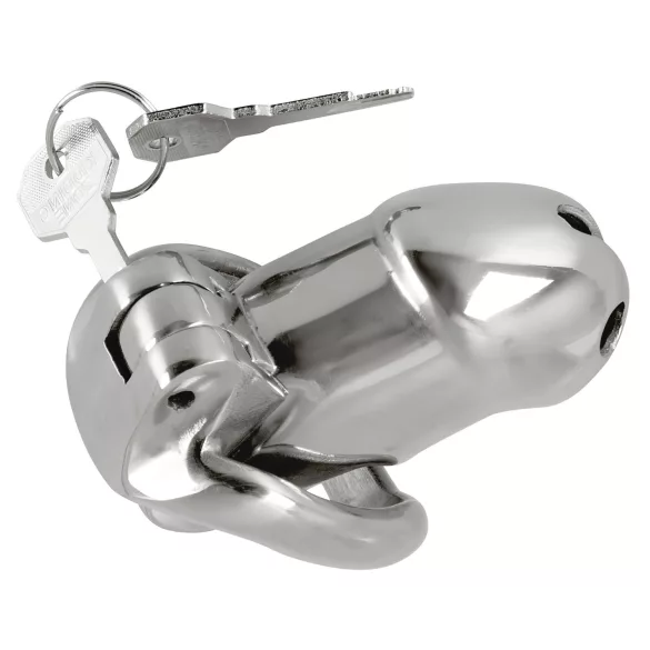 Fetish - cage de chasteté pénis en métal - argent