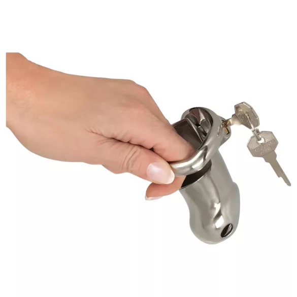 Fetish - cage de chasteté pénis en métal - argent