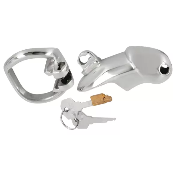 Fetish - cage de chasteté pénis en métal - argent