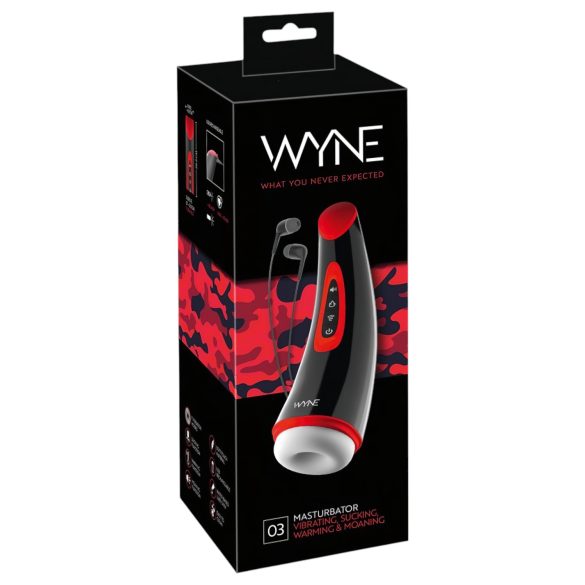 WYNE 03 - Masturbateur vibrant et aspirant rechargeable (noir)