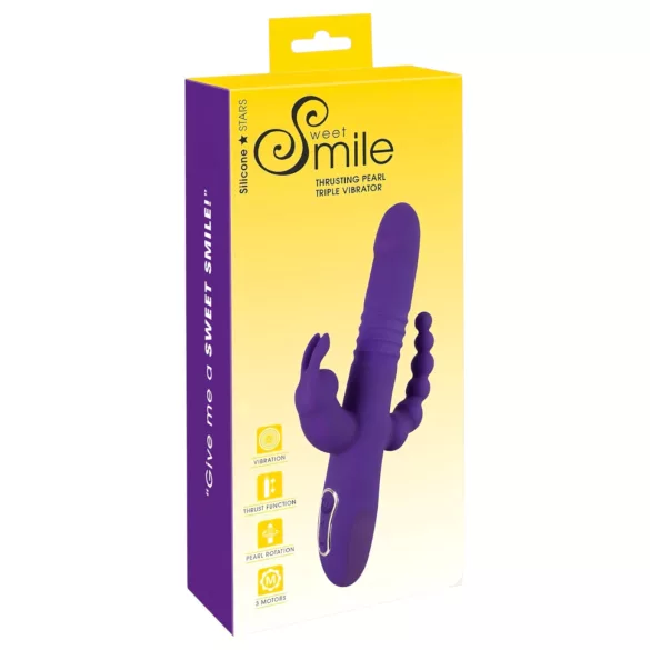 SMILE Triple - vibromasseur rechargeable à triple bras, rotatif et à pulsations (violet)