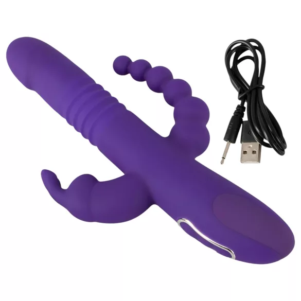 SMILE Triple - vibromasseur rechargeable à triple bras, rotatif et à pulsations (violet)