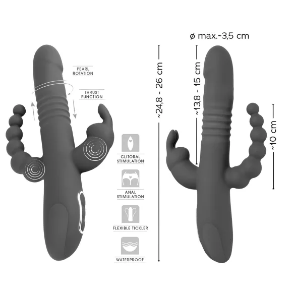 SMILE Triple - vibromasseur rechargeable à triple bras, rotatif et à pulsations (violet)