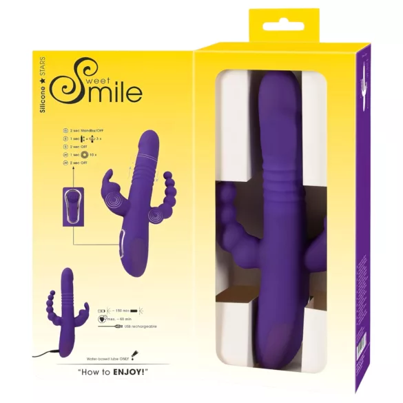 SMILE Triple - vibromasseur rechargeable à triple bras, rotatif et à pulsations (violet)