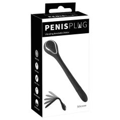   Plug pénien dilatateur - dilatateur vibrant rechargeable (1 cm, noir)