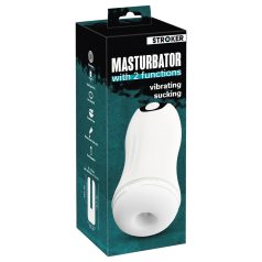 STROKER - masturbateur vibrant-suceur rechargeable (blanc)