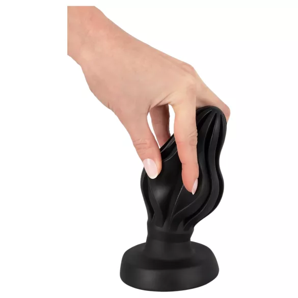 ANOS - plug anal souple nervuré - 7 cm (noir)