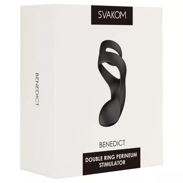 Svakom Benedict - anneau pénis vibrant stimulateur périnée - silicone noir