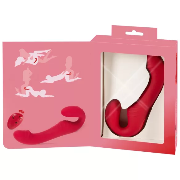 You2Toys - gode ceinture vibrant sans harnais - télécommande - silicone rouge