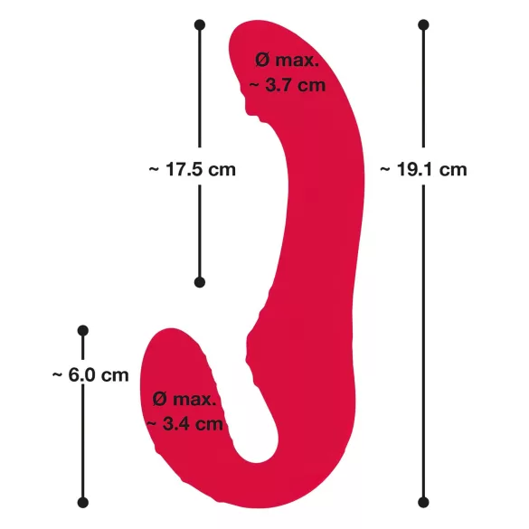 You2Toys - gode ceinture vibrant sans harnais - télécommande - silicone rouge