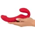 You2Toys - gode ceinture vibrant sans harnais - télécommande - silicone rouge