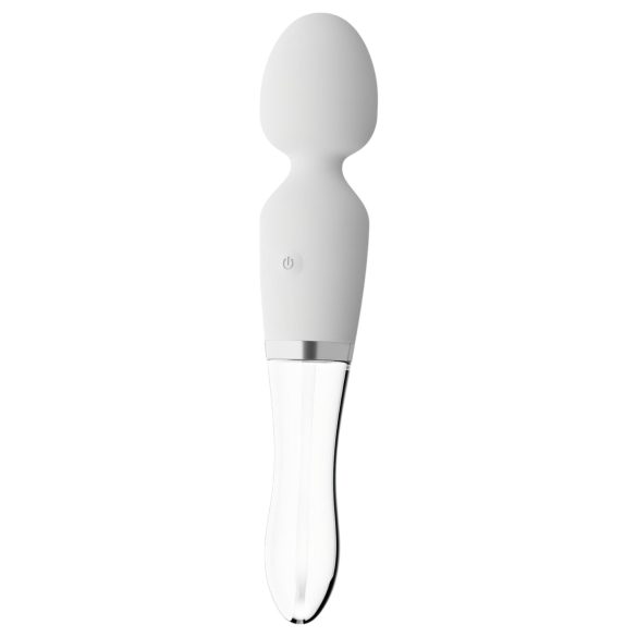 Vibromasseur LED en silicone-verre transparent