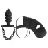 Black Velvets - cage pénienne en silicone avec plug anal (noir)