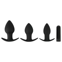  Black Velvet - kit vibromasseur anal rechargeable 3 pièces (noir)