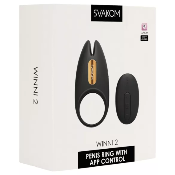 Svakom Winni 2 - Anneau vibrant pénien avec commande par application et télécommande pour hommes (noir)