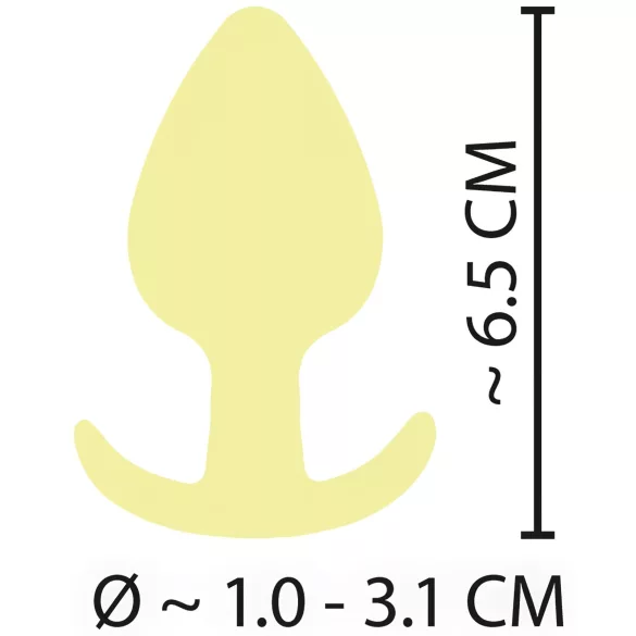 Plug anal Cuties Mini en silicone - butt plug (jaune, 3,1 cm)