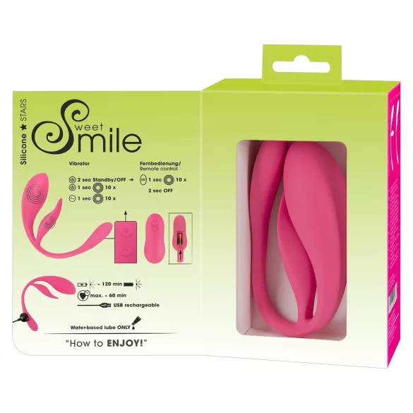 SMILE - œuf vibrant télécommandé rechargeable - silicone rose