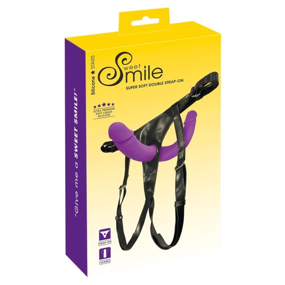 SMILE - Double gode ceinture violet-noir
