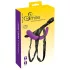 SMILE - harnais ceinture avec double gode - silicone violet et noir