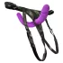 SMILE - harnais ceinture avec double gode - silicone violet et noir