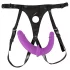 SMILE - harnais ceinture avec double gode - silicone violet et noir