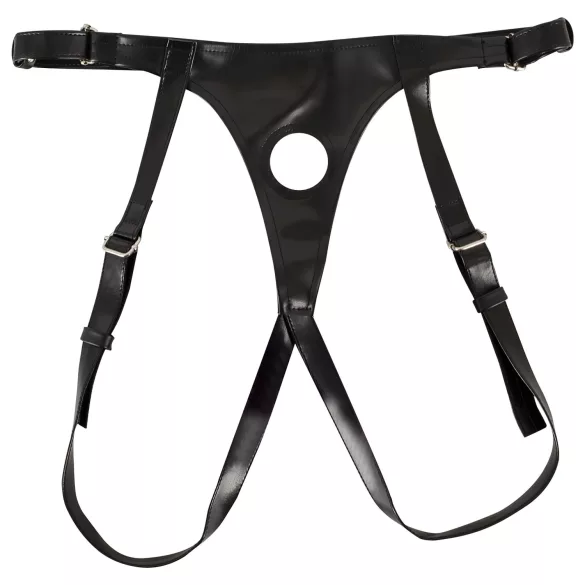 SMILE - harnais ceinture avec double gode - silicone violet et noir