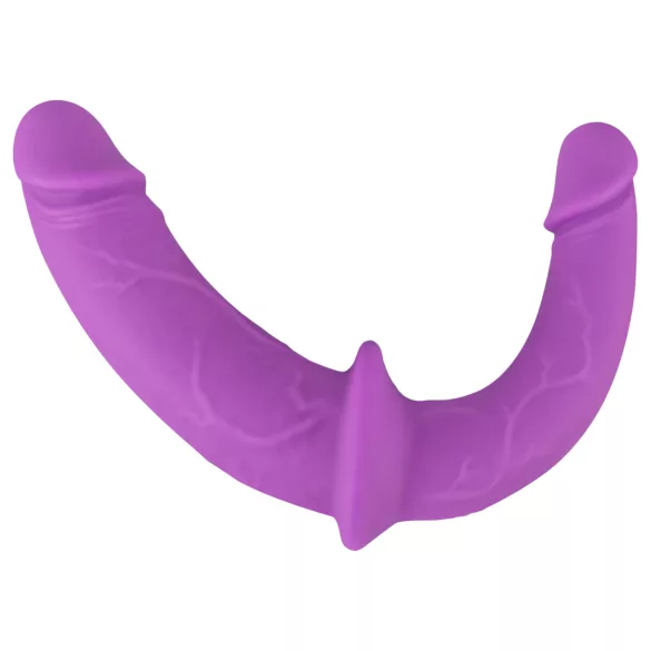 SMILE - harnais ceinture avec double gode - silicone violet et noir