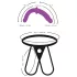SMILE - harnais ceinture avec double gode - silicone violet et noir