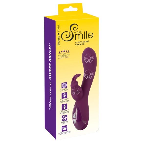 Sourire - Vibromasseur à triple moteur avec stimulateur clitoridien (Violet)
